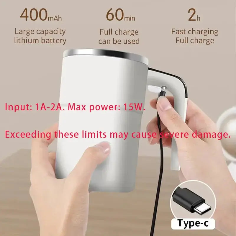 Smart Self-Stirring Mug with LED Temperature Display – USB-C Rechargeable AliExpress