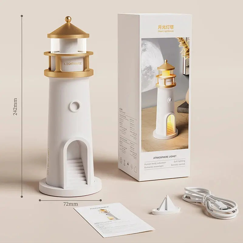 Lighthouse Moon Projection Lamp – Bluetooth & Motion Sensor Night Light AliExpress