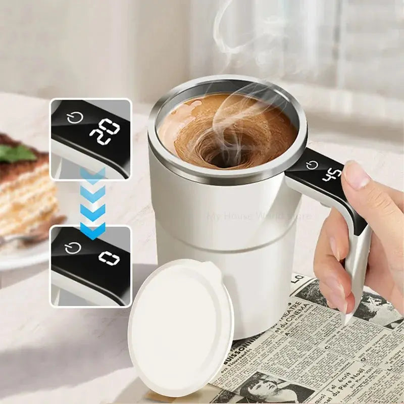 Smart Self-Stirring Mug with LED Temperature Display – USB-C Rechargeable AliExpress