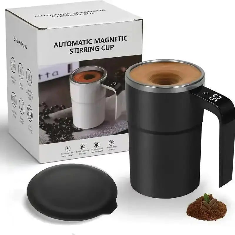 Smart Self-Stirring Mug with LED Temperature Display – USB-C Rechargeable AliExpress