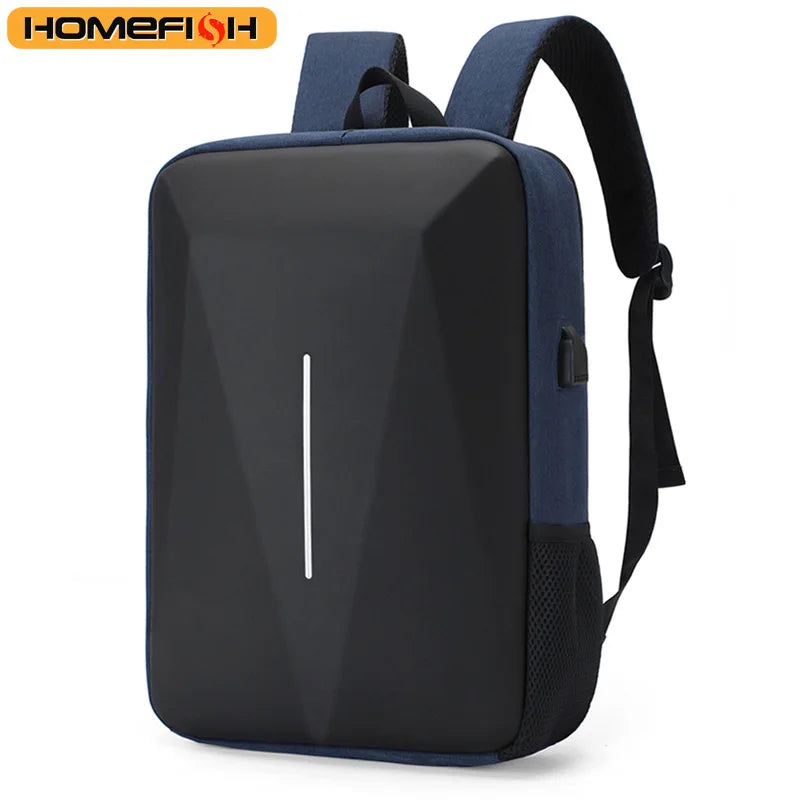 HOMEFISH Men's Casual Hard Shell Backpack Anti-theft Backpack High Capacity Travel USB Charging Bag Fasion Business Computer Bag AliExpress