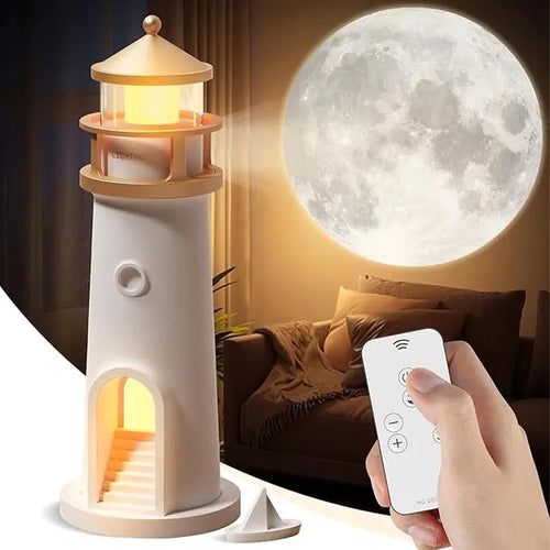 Lighthouse Moon Projection Lamp – Bluetooth & Motion Sensor Night Light AliExpress