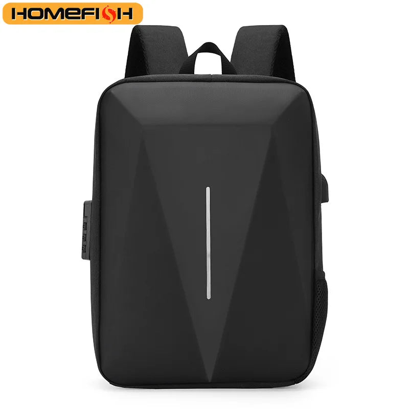 HOMEFISH Men's Casual Hard Shell Backpack Anti-theft Backpack High Capacity Travel USB Charging Bag Fasion Business Computer Bag AliExpress